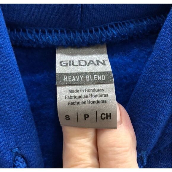 GILDAN - NWOT - L Sz S Heavy Blend Hooded Sweatshirt in Royal. Cotton/Poly Blend - Picture 5 of 15